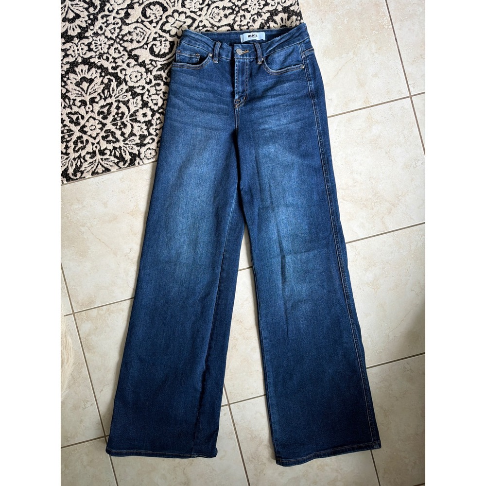 Mica Denim Jeans Women's Size 25 Blue High Rise Wide Leg Palazzo Jeans Stretch